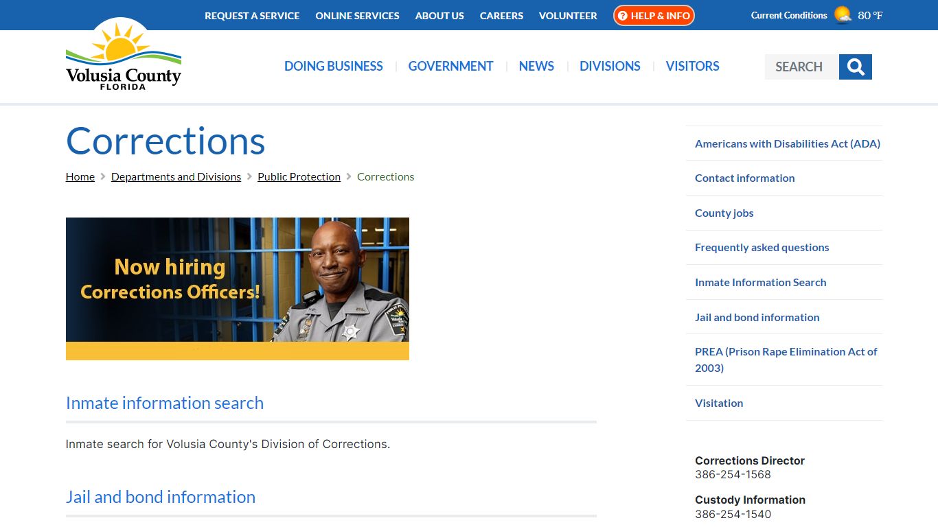 Corrections - Volusia County, Florida